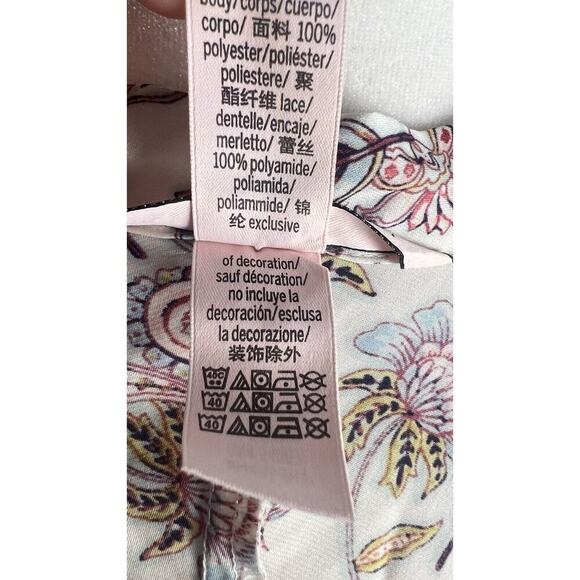 Victoria's Secret Robe Kimono Open Front Paisley Lace Trim XS/S Night Sleep - Picture 7 of 8